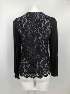 MILLY Black Lacey Longsleeve Size 2  (XS) Silk Top