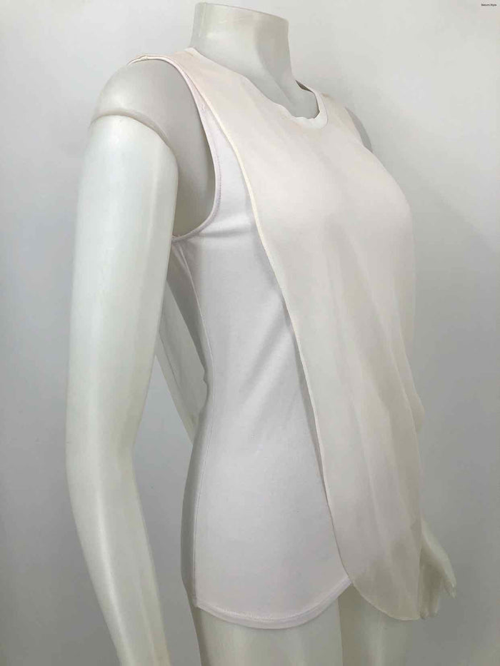 ELIE TAHARI White Silk Trim Tank Size MEDIUM (M) Top