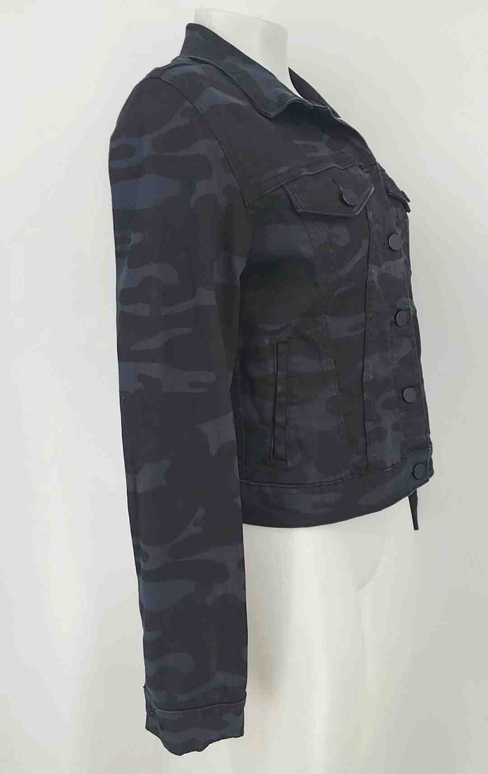 SANCTUARY Black Navy Multi-Color Camouflage Longsleeve Jacket