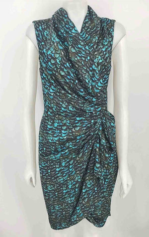 ALL SAINTS Green Blue Multi Print Sleeveless Size MEDIUM (M) Dress