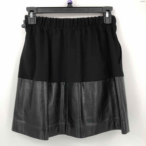 VINCE Black Leather Elastic Waist Mini Size XXS  (XS) Skirt