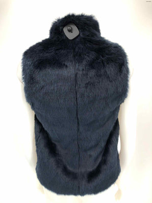 J CREW Navy Furry Zip Up Women Size XXS  (XS) Vest