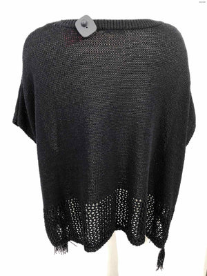 JOHNNY WAS Black Cotton Blend Short Sleeves Size One Size (M) Sweater