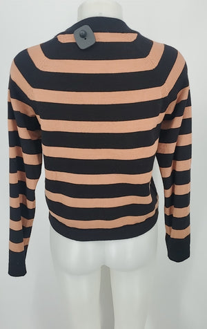 EVEREVE Tan Black Knit Striped Cardigan Size X-SMALL Sweater