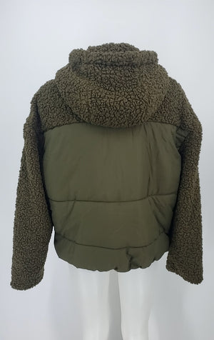 VICI Olive Green Sherpa Pullover Women Size SMALL (S) Jacket