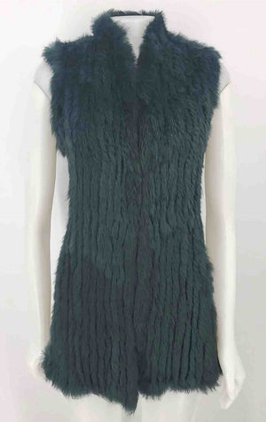 LOVE TOKEN Hunter Green Fur Vest Women Size X-SMALL Jacket