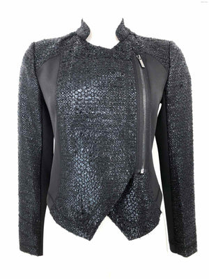 RACHEL ROY Black Sparkle Side Zipper Women Size SMALL (S) Jacket