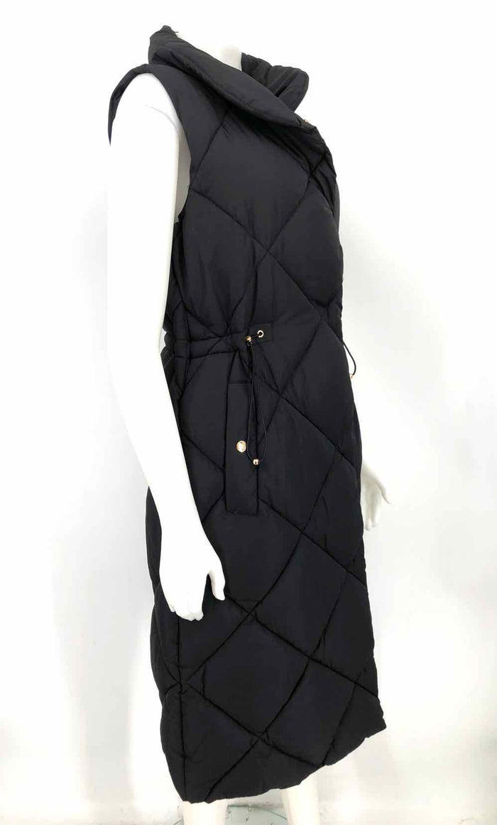 SAINT+ SINNER Black Puffer Sleeveless Trench Coat Women Size SMALL (S) Vest