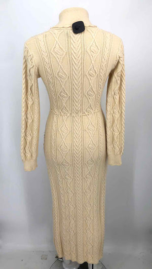 RIXO Lt Yellow Cotton Blend Cable knit Maxi Length Size 2  (XS) Dress