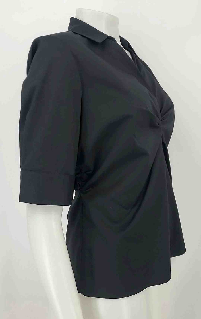 ELIE TAHARI Black Short Sleeves Size MEDIUM (M) Top