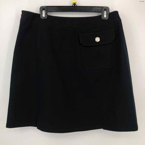 ST. JOHN Black Cotton Blend Short Size 12  (L) Skirt