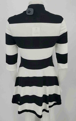 JOSEPH RIBKOFF Black White Striped Wrap Size 6  (S) Top