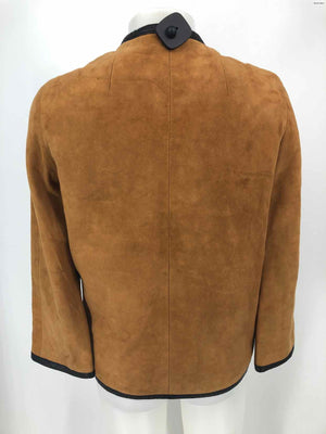 I.MAGNIN Tan Suede Black Longsleeve Women Size MEDIUM (M) Jacket