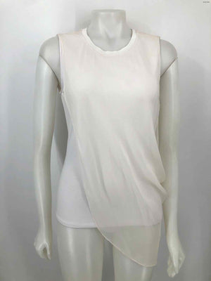 ELIE TAHARI White Silk Trim Tank Size MEDIUM (M) Top