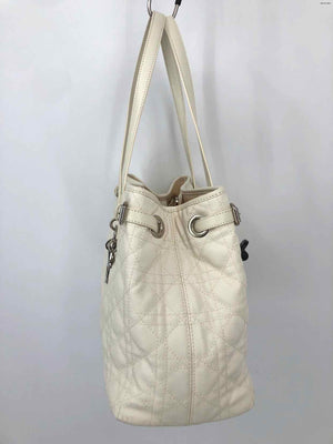 DIOR Beige Silver Quilted Tote Purse