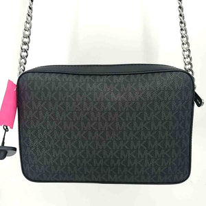 MICHAEL KORS Black Gray Silver Monogram Crossbody 9" 2" 6" Purse