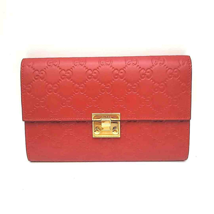 GUCCI Red Goldtone Leather Has tag! Clutch Clutch