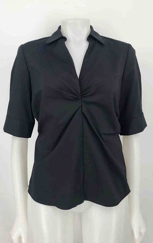 ELIE TAHARI Black Short Sleeves Size MEDIUM (M) Top