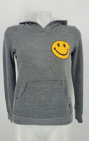 AVIATOR NATION Gray Smile Hoodie Women Size X-SMALL Jacket