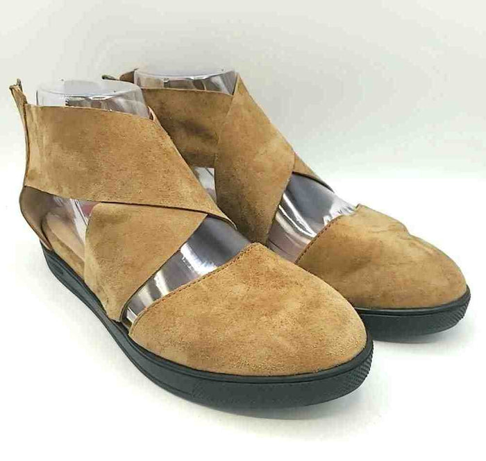 EILEEN FISHER Taupe Suede Criss Cross Sandal Shoe Size 6-1/2 Shoes