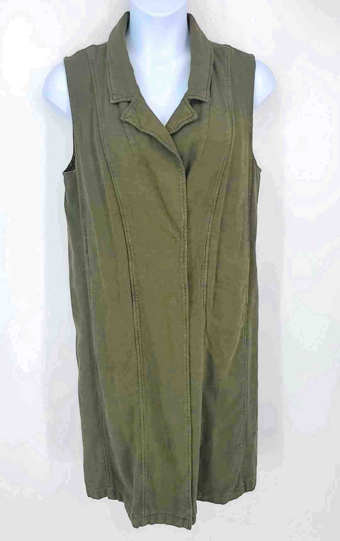 ANTHROPOLOGIE Olive Linen Women Size MEDIUM (M) Vest