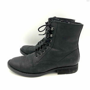 BORN Black Leather Upper Zip Up Combat Shoe Size 7-1/2 Boots