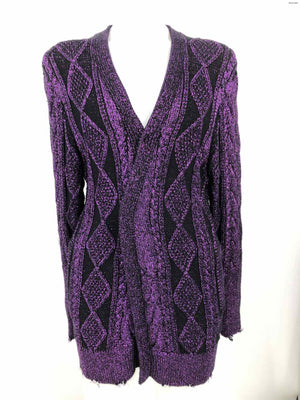 RtA Purple Black Sparkle Open Cardigan Size X-SMALL Top