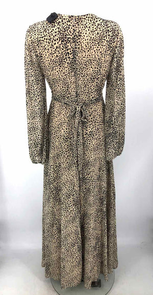 BALTIC BORN Beige Black Print Longsleeve Size SMALL (S) Dress