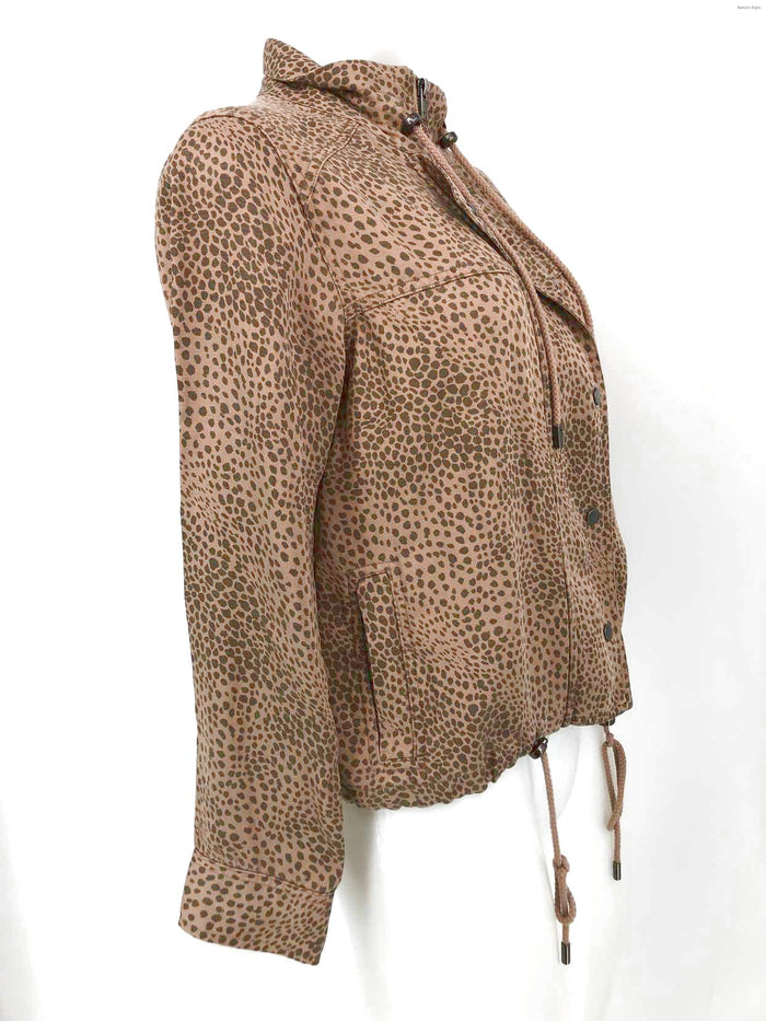 RAILS Tan Bronze Animal Print Zip Front Women Size X-SMALL Jacket