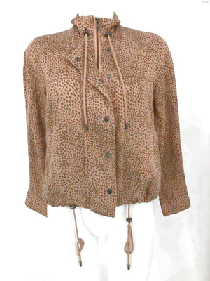 RAILS Tan Bronze Animal Print Zip Front Women Size X-SMALL Jacket