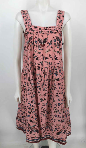 NATALIE MARTIN Pink Multi-Color Silk Floral Tiered Size SMALL (S) Dress