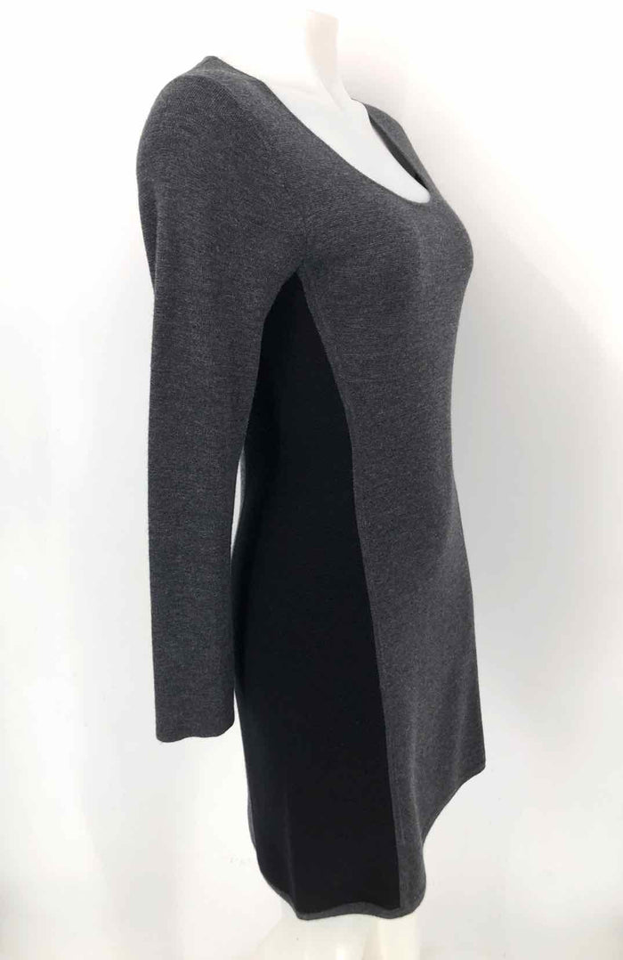 THEORY Gray Black Knit Longsleeve Size LARGE  (L) Dress