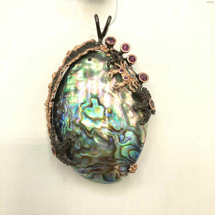 Sage Sterling Silver Abalone Starfish ss Pendant