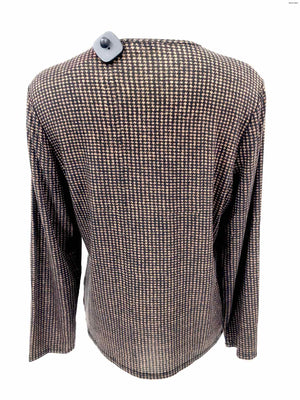 VINCE Black & Brown Houndstooth Longsleeve Size X-LARGE Top