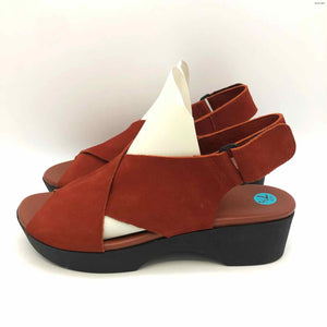 ARCHE Terra Cotta Leather Made in France Criss Cross Sandal Shoes