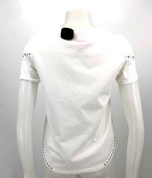 MAJE White Silver Studded Short Sleeves Size SMALL (S) Top