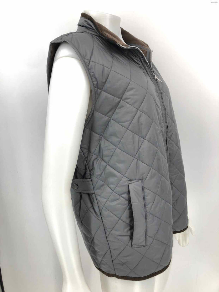 PETER MILLAR Gray Puffer Quilted Vest Women Size MEDIUM (M) Jacket