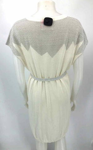 ZADIG & VOLTAIRE Beige Silver Knit w/tie Size LARGE  (L) Dress