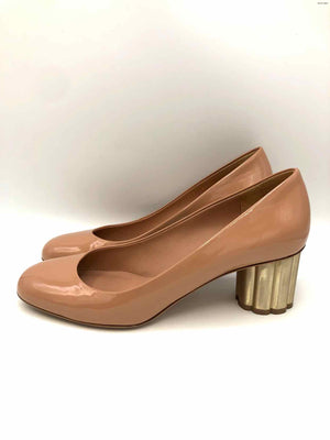 SALVATORE FERRAGAMO Nude Gold Patent Leather Made in Italy Shoe Size 8-1/2 Shoes