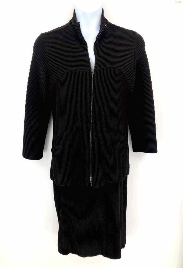 PETER COHEN Brown & Black Ribbed Size MEDIUM (M) 2 PC Jacket with Skirt