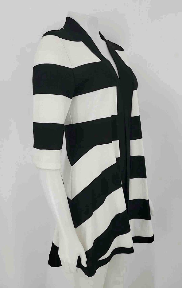 JOSEPH RIBKOFF Black White Striped Wrap Size 6  (S) Top