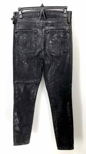 GOOD AMERICAN Dk Gray Denim Reptile Pattern Skinny Size 4  (S) Jeans