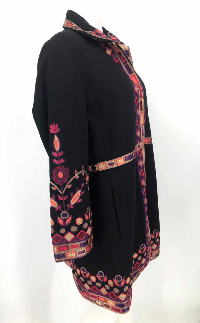 NYGARD Black Pink Multi Embroidered Coat Women Size 14  (L) Jacket