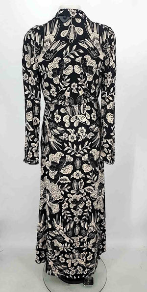 FARM RIO Black Beige Floral Longsleeve Size MEDIUM (M) Dress