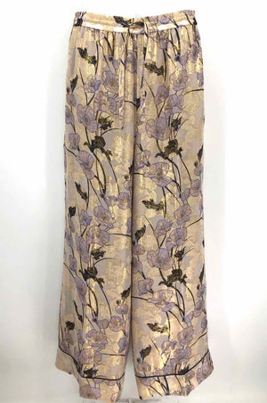 ST.JOHN Beige Lavender Multi Floral Size LARGE  (L) Pants Set