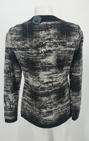 JOSEPH RIBKOFF Black White Print Wrap Women Size 8  (M) Jacket