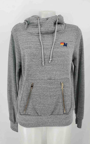 AVIATOR NATION Gray Longsleeve Hoodie Women Size SMALL (S) Jacket