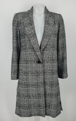 ALL SAINTS Black White Houndstooth Coat Women Size 2  (XS) Jacket