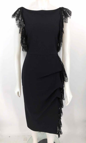 CHIARA BONI Black Lace Trim Sleeveless Size SMALL (S) Dress