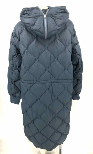 RAG & BONE Blue Down Blend Puffer Long Coat Women Size LARGE  (L) Jacket